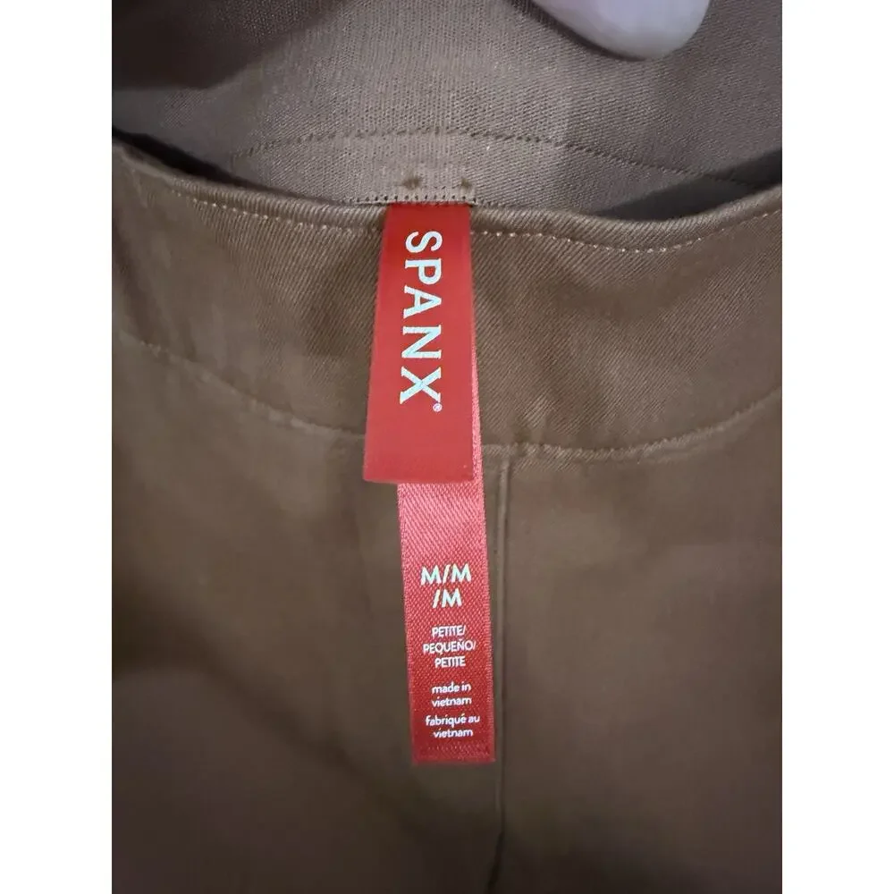 NWT Spanx Women's On-the-Go Ankle Slim Straight Pant Bronze Glow M Medium Petite